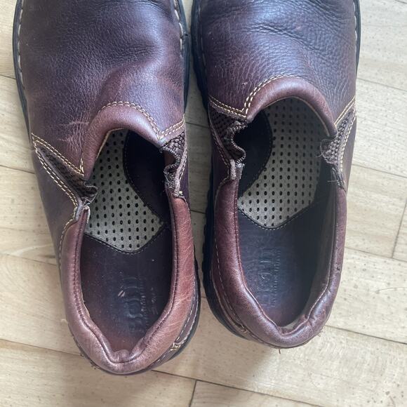 Born Shoes Womens 8.5 M Slip On Clogs Burgundy Brown Leather Comfort‎ Low Top - Picture 3 of 13